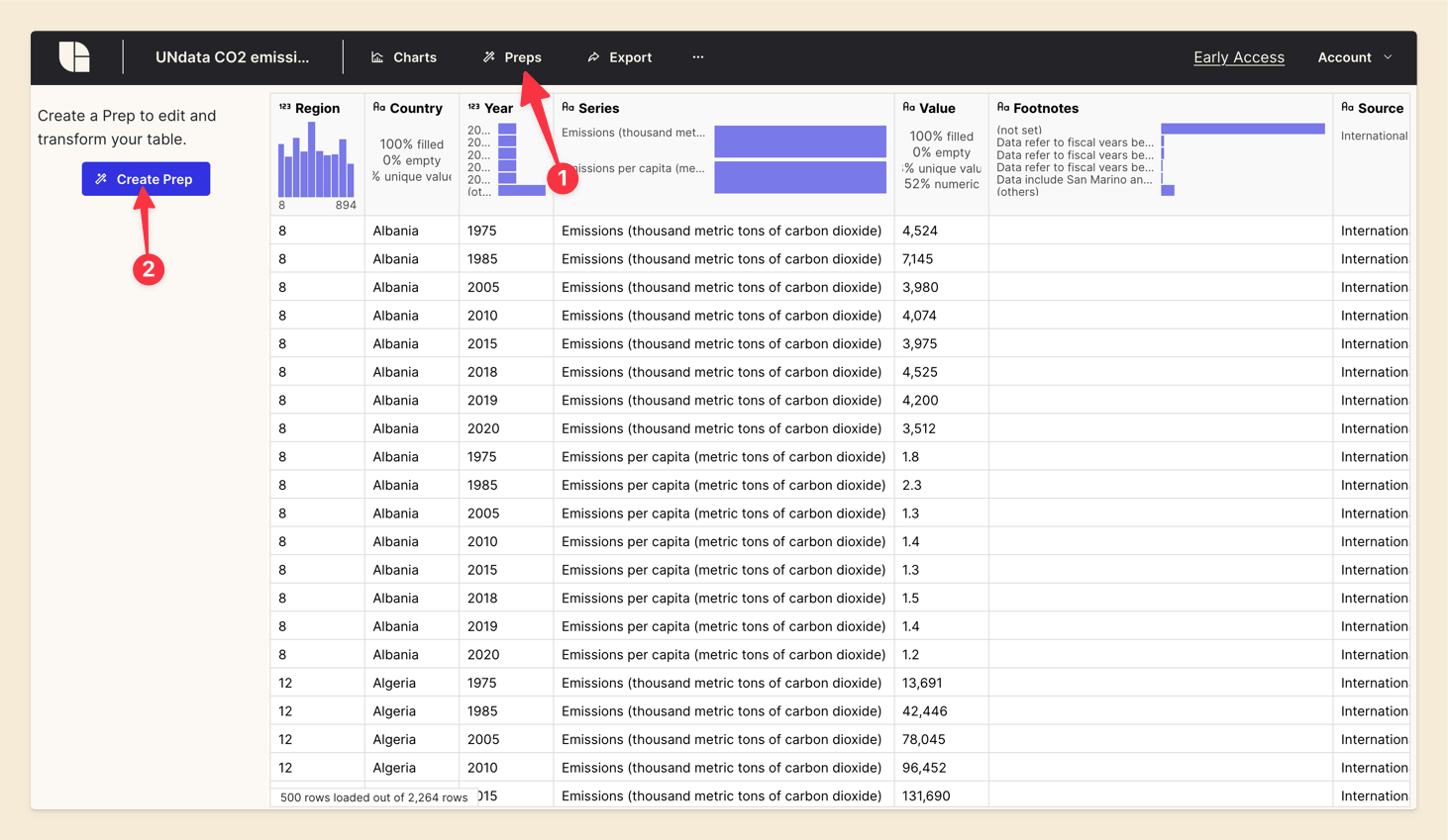 Screenshot of Tabulate