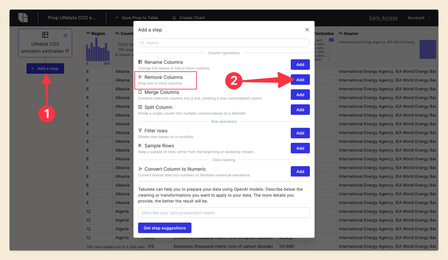 Screenshot of Tabulate