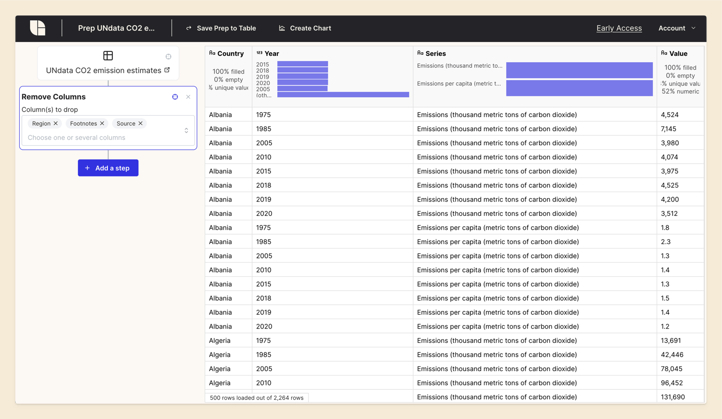 Screenshot of Tabulate