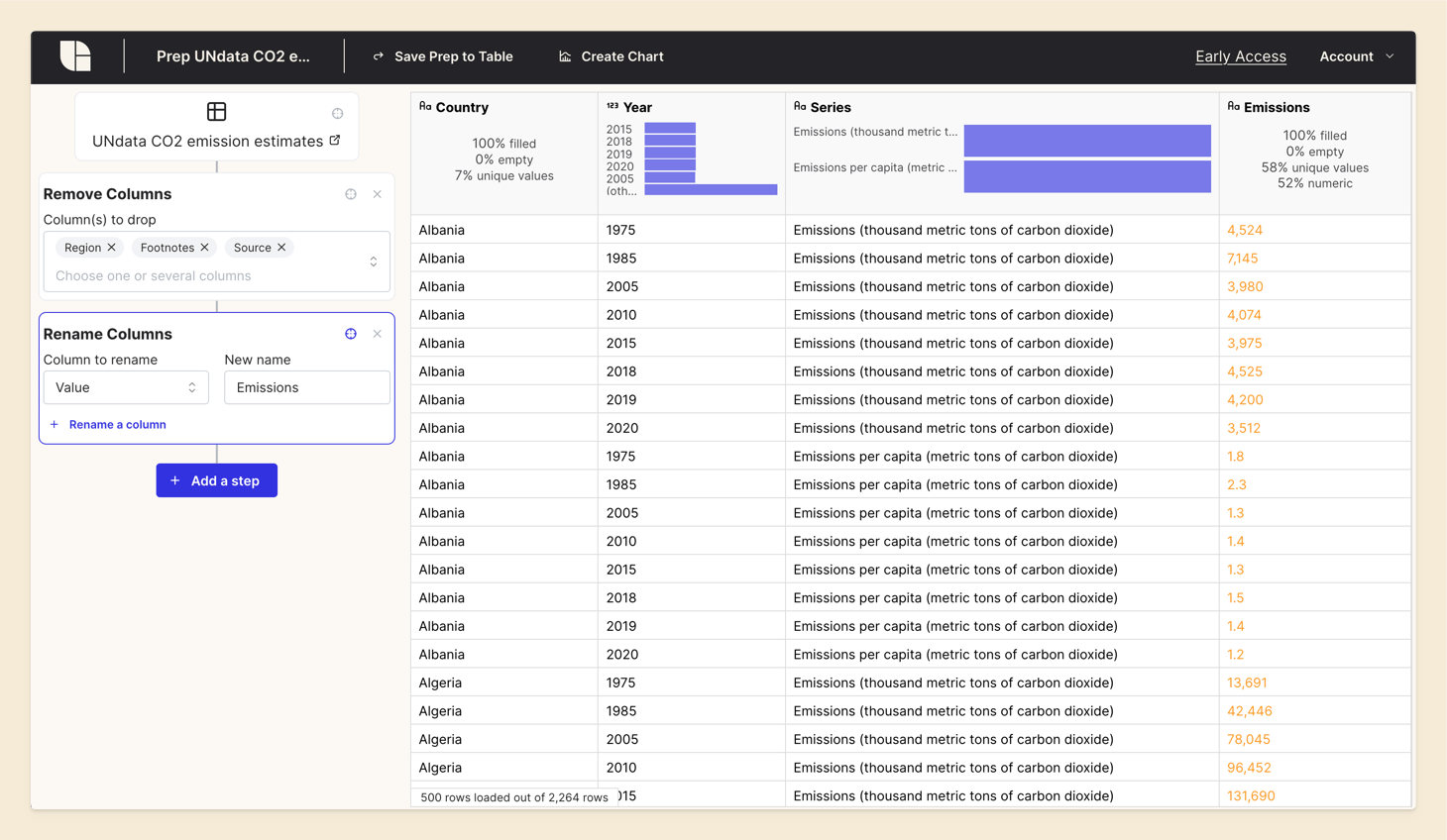 Screenshot of Tabulate