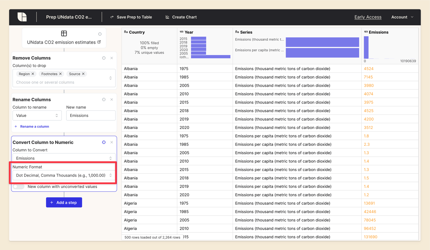 Screenshot of Tabulate