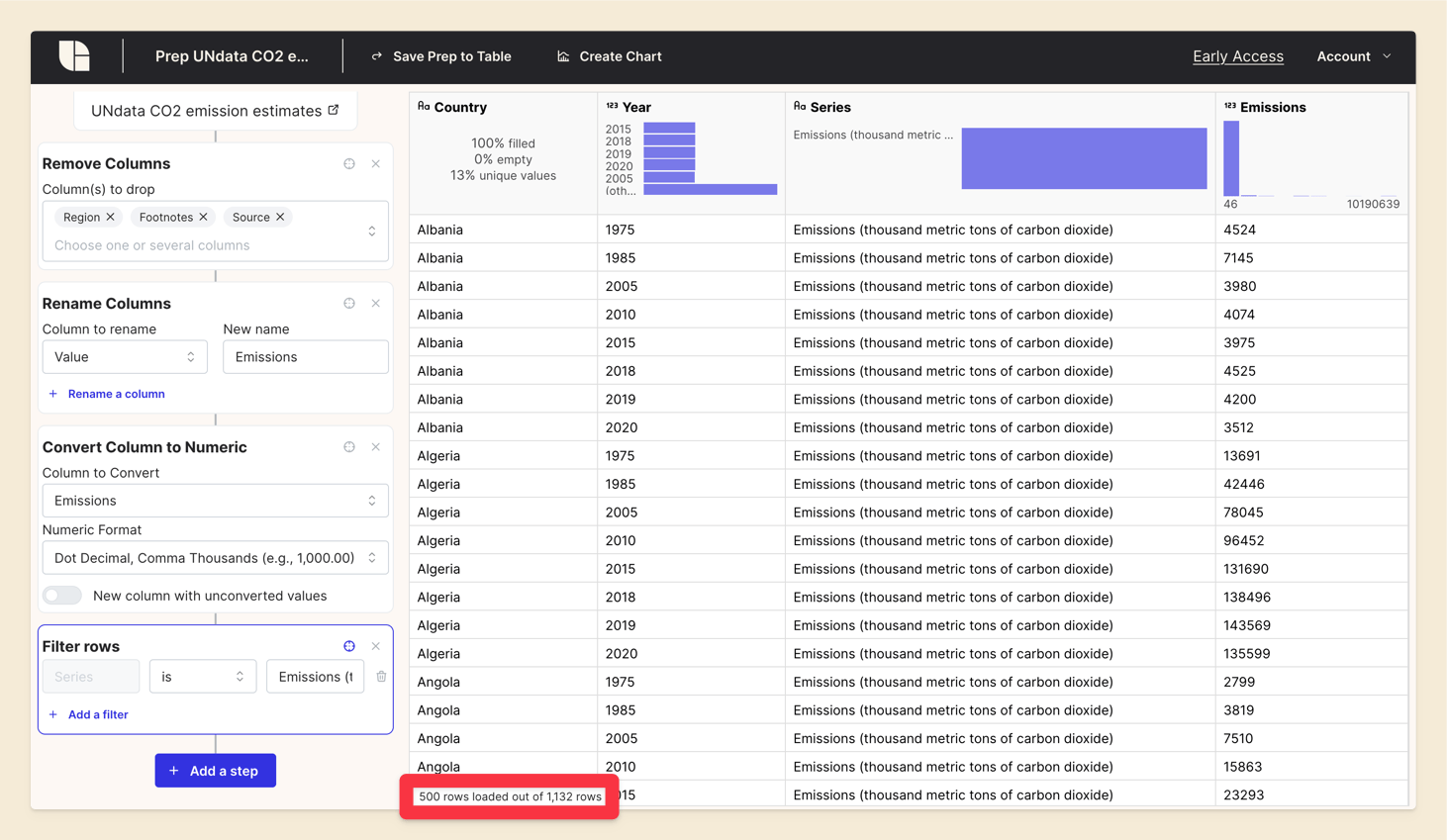 Screenshot of Tabulate