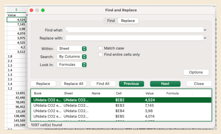 Tabulate vs Excel